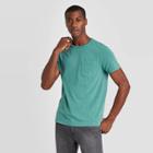 Men's Standard Fit Pigment Dye Short Sleeve Crew Neck T-shirt - Goodfellow & Co Turquoise S, Men's, Size: