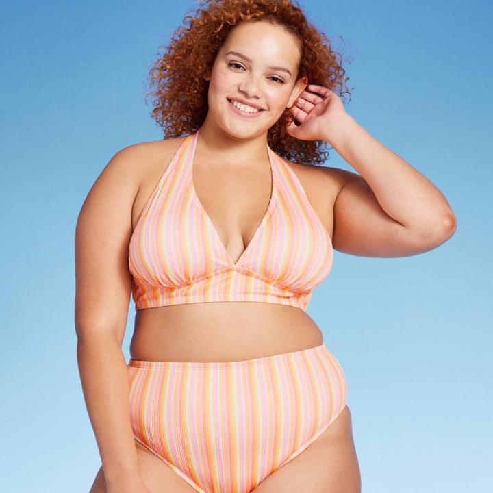 Women's Tall Triangle Bikini Top - Wild Fable Orange