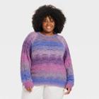 Women's Plus Size Marled Crewneck Sweater - Knox Rose Blue