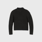 Women's Crewneck Shaker Pullover Sweater - Prologue Black