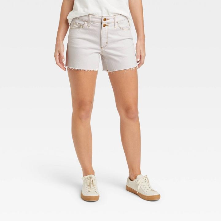 Women's High-rise Vintage Midi Jean Shorts - Universal Thread Off-white