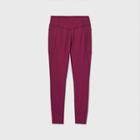 Girls' Ribbed Performance Leggings With Side Pockets - All In Motion Raspberry Purple