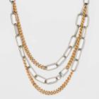 Mixed Metal Chunky Chain Layered Necklace - Universal Thread