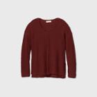 Women's V-neck Pullover Sweater - Knox Rose Burgundy