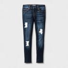 Girls' Jeggings With Crochet Detail - Cat & Jack Dark Denim Wash