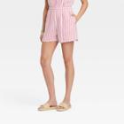 Women's Striped High-rise Pull-on Shorts - Universal Thread Pink
