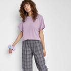 Women's Short Sleeve Round Neck T-shirt - Wild Fable Purple