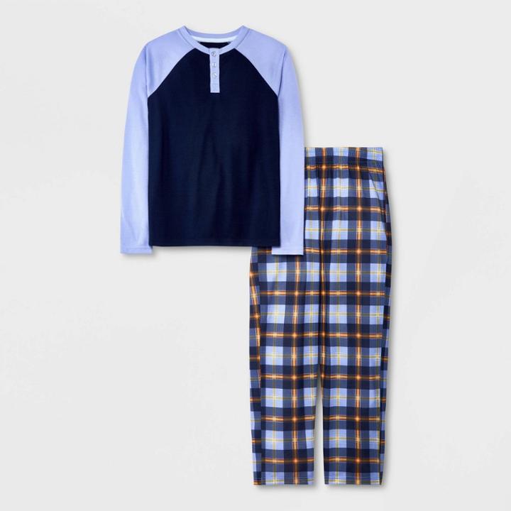 Boys' 2pc Long Sleeve Pajama Set - Cat & Jack Navy Blue