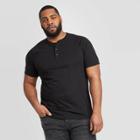 Men's Tall Standard Fit Short Sleeve Henley Shirt - Goodfellow & Co Black