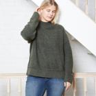 Women's Plus Size Mock Turtleneck Pullover Sweater - Universal Thread Olive Green