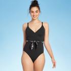 Sunn Lab Swim Women's Belted Wrap Front One Piece Swimsuit - Sunn Lab