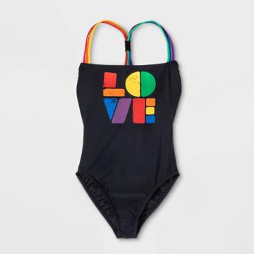 Sirena Pride Gender Inclusive Adult Love One-piece Swimsuit - Black Xs, Adult Unisex