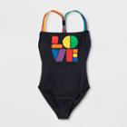 Sirena Pride Gender Inclusive Adult Love One-piece Swimsuit - Black Xs, Adult Unisex