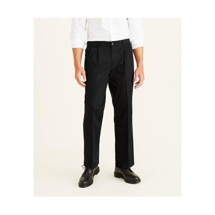 Dockers Men's Tall Classic Fit Straight Workday Trousers - Black