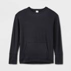 Girls' Cozy Lightweight Fleece Crewneck Sweatshirt - All In Motion Black