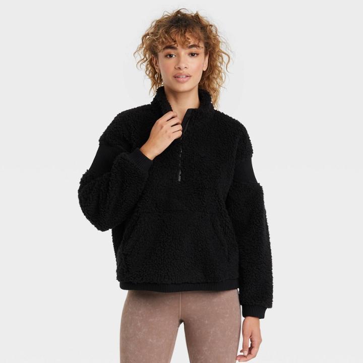 Women's Sherpa 1/2 Zip Pullover - Joylab Black