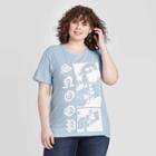 Women's Snoop Dogg Plus Size Short Sleeve Boyfriend Graphic T-shirt (juniors') - Light Blue 1x, Women's,