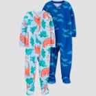 Baby Boys' 2pk Dinosaurs/sharks Footed Pajama - Just One You Made By Carter's Blue