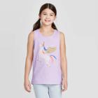 Girls' Unicorn Graphic Tank Top - Cat & Jack Lilac S, Girl's, Size:
