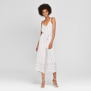 Women's Striped Sleeveless Jumpsuit - Needlework Blush
