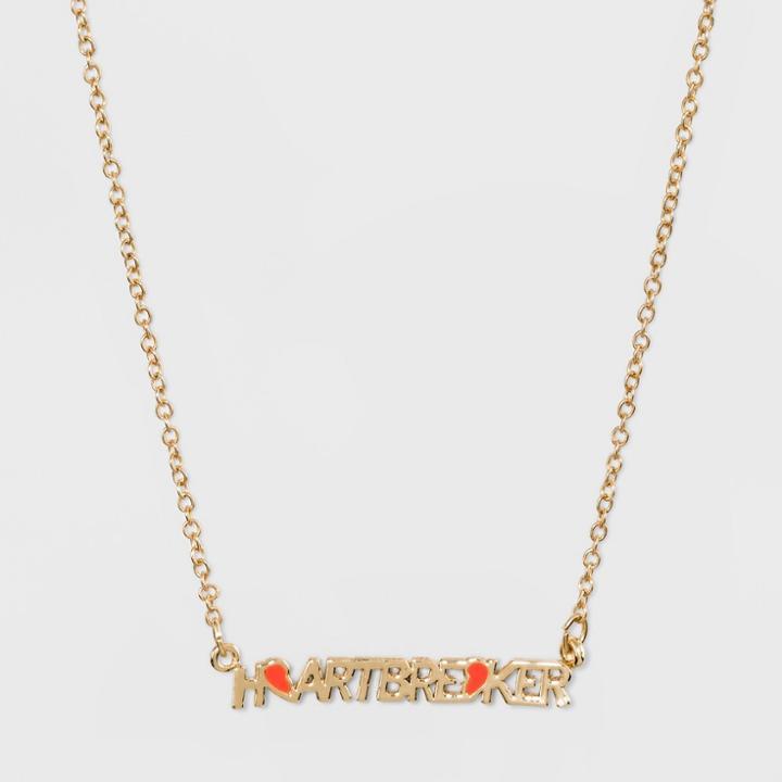 Scripted Charm Heartbreaker With Heart Necklace - Wild Fable Gold