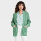 Women's Open-front Cardigan - Universal Thread Vibrant Green