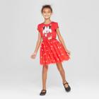 Girls' Disney Minnie Mouse Valentine's Day Dress - Red