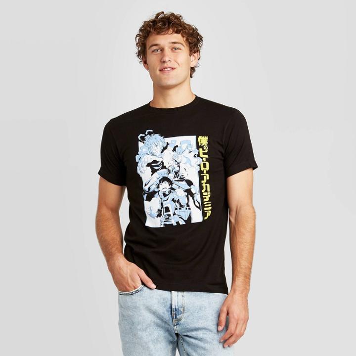 My Hero Academia Men's My Hero Acadamia Short Sleeve Graphic T-shirt - Black