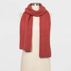 Women's Shaker Stitch Knit Scarf - A New Day Pink One Size,