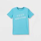 Boys' Short Sleeve 'keep Moving' Graphic T-shirt - All In Motion Aqua