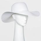 Women's Packable Essential Straw Floppy Hat - A New Day White