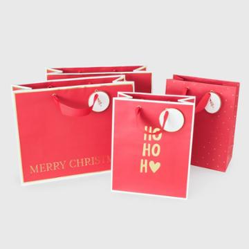 Sugar Paper Red Gift Bag Set, Set Of 4 (2 Cub, 2 Vogue) -