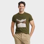 Men's Standard Fit Short Sleeve Crew Neck Graphics T-shirt - Goodfellow & Co Dark Green/shapes