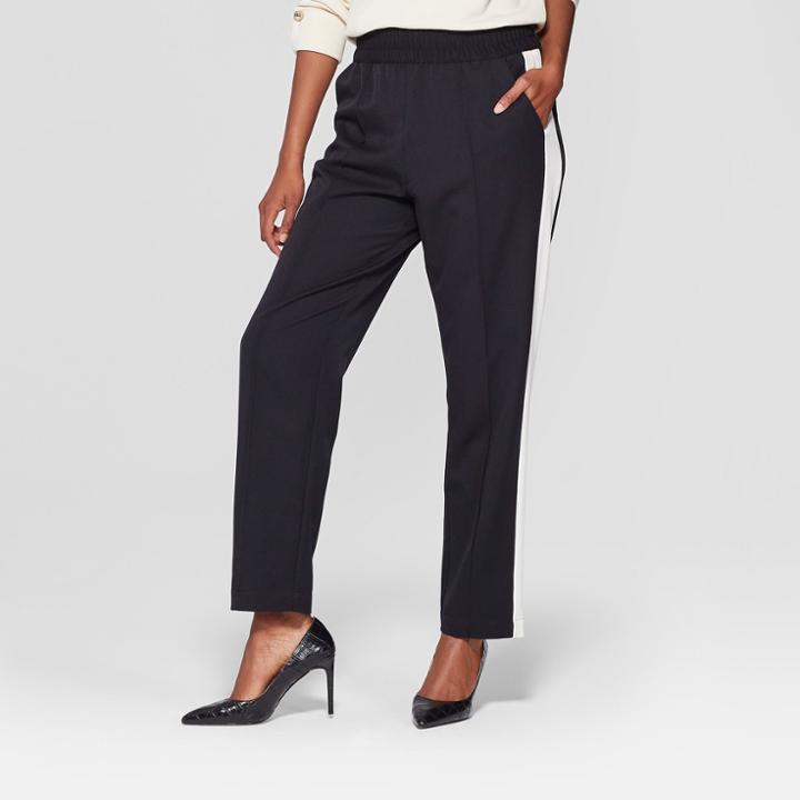 Women's Side Striped Ankle Trouser - Who What Wear Black
