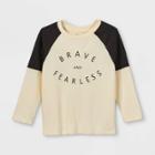 Toddler Boys' 'brave & Fearless' Long Sleeve T-shirt - Art Class Cream