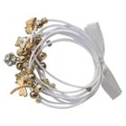 Zirconite Multi-strand Bracelet With Flower And Butterfly Charms - White, Women's