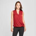 Women's V-neck Tank - A New Day Burgundy (red)