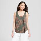 Women's Printed Loose Tank - A New Day Olive