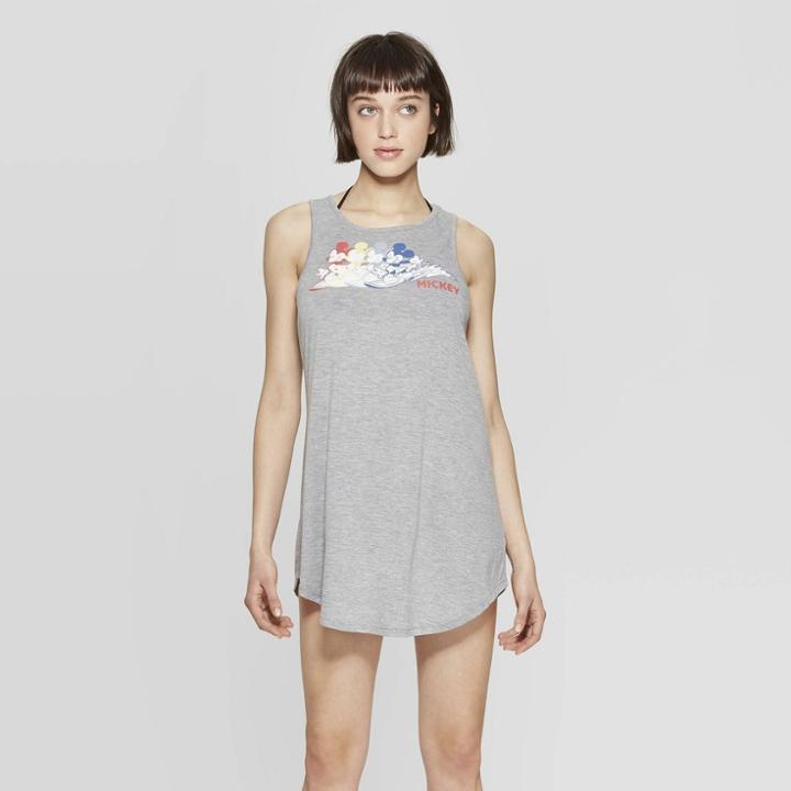 Disney Women's Mickey Mouse Sleeveless Scoop Neck Cover-up - Awake Gray