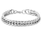 Men's West Coast Jewelry Stainless Steel Curb Link Chain Bracelet (8), Size: