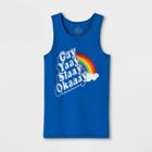 Well Worn Pride Gender Inclusive Adult Gay Yay Slay Okay Graphic Tank Top - Heather Blue Xs, Adult Unisex