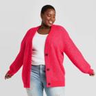 Women's Plus Size Oversized Button-front Cardigan - Universal Thread Coral