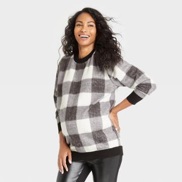The Nines By Hatch Cozy Sweatshirt Black Gingham