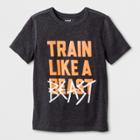 Boys' Adaptive Short Sleeve Train Like A Beast Graphic T-shirt - Cat & Jack Black