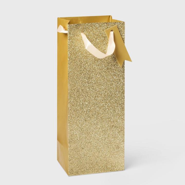 Gold Glitter Gift Bag - Wondershop