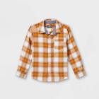 Oshkosh B'gosh Toddler Boys' Flannel Plaid Long Sleeve Button-down Shirt - Gold