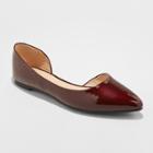 Women's Mohana Wide Width D'orsay Pointed Toe Ballet Flats - A New Day Burgundy (red) 8w,
