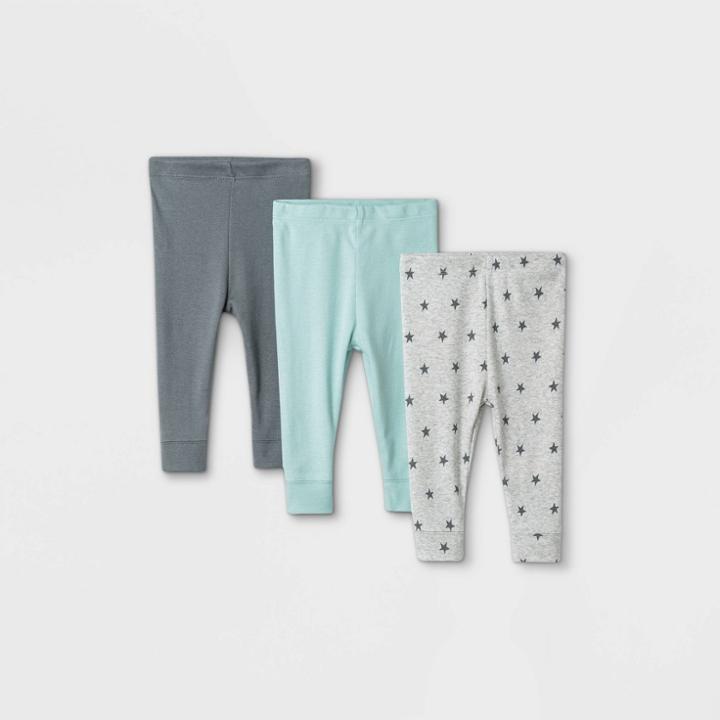 Baby Boys' 3pk Adventure Pull-on Pants - Cloud Island Aqua Newborn, Blue/blue