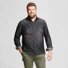 Men's Tall Standard Fit Denim Shirt - Goodfellow & Co Black Wash