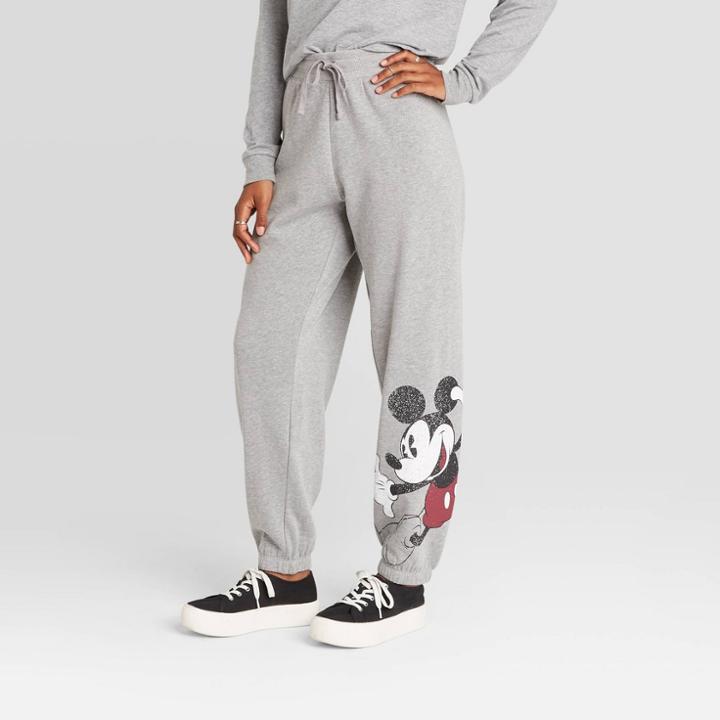 Women's Disney Jumping Mickey Jogger Pants - Heather Gray